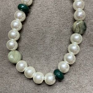 Natural Freshwater Pearl & Jade Collar Necklace